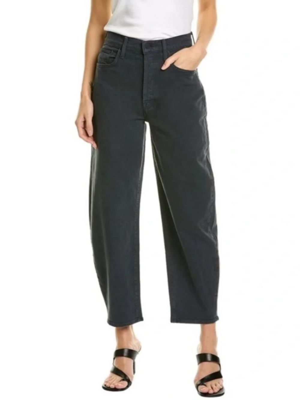 MOTHER SUPERIOR Jeans Curbside Ankle High-Rise Relaxed Taper Faded Black Size 29